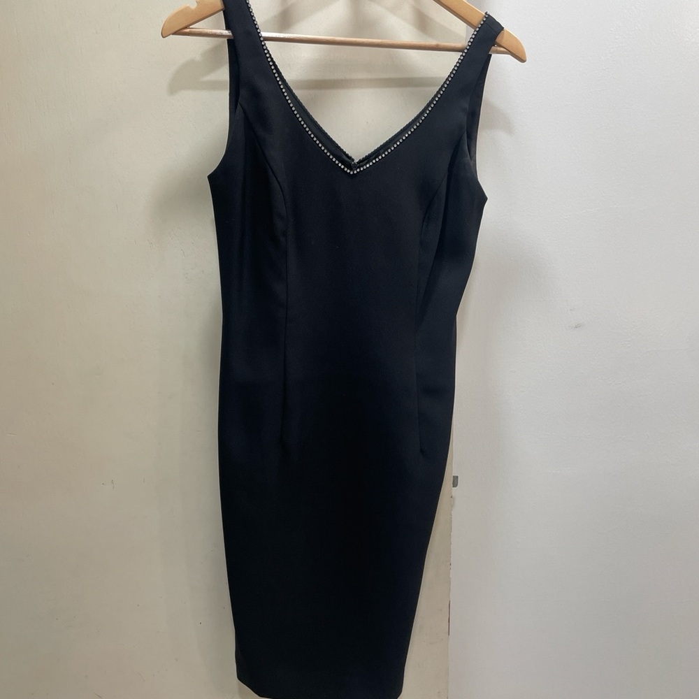 #Vintage Andrea Polizzi Rex Lester Black mini dress with beaded detail